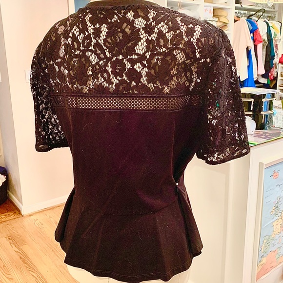 Rebecca Taylor lace sleeves, bodice, peplum waist - Picture 3 of 8